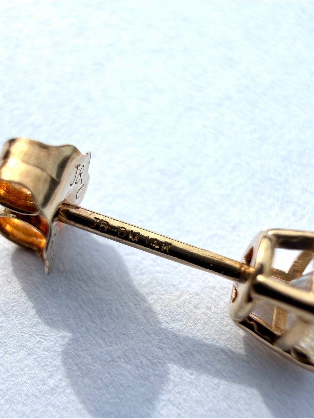 14k Yellow Gold .20ctw Diamond Stud Earrings - Picture 5 of 5